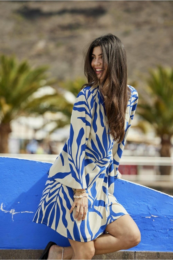 JDYSEZEN LIFE 7/8 SHORT DRESS WVN D 15321349 Sandshell/SURF THE WEB